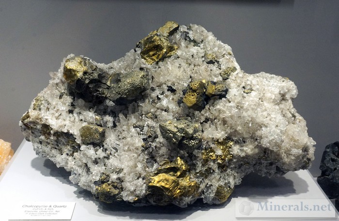 Chalcopyrite and Quartz from Ellenville, Ulster Co., NY