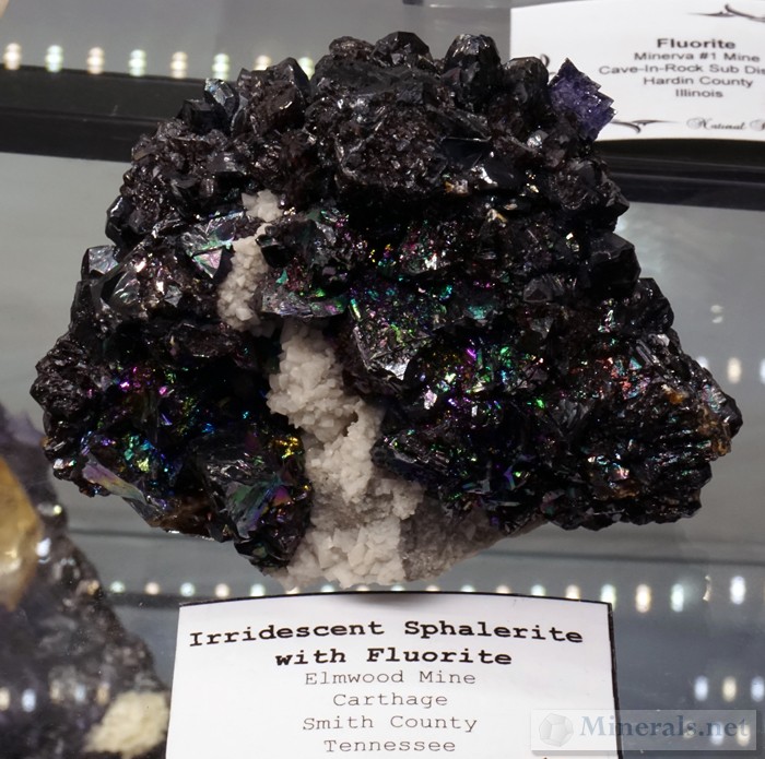 Iridescent Sphalerite with Fluorite from the Elmwood Mine, TN