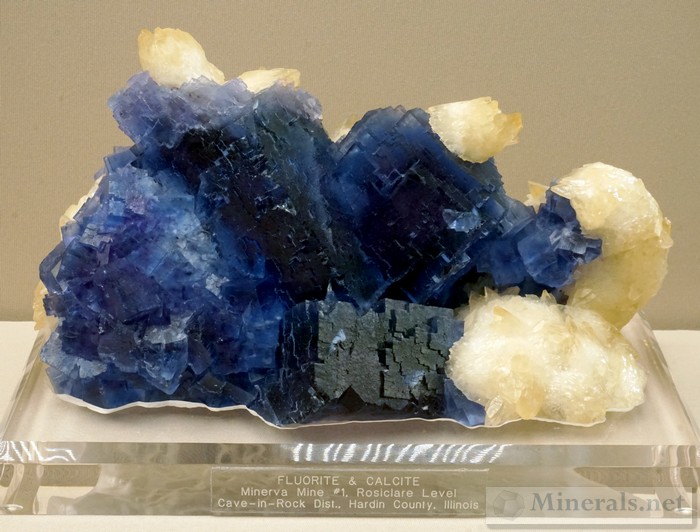 Purple Fluorite with Calcite from the Minerva #1 Mine, Cave-in-Rock, IL Jim Gebel