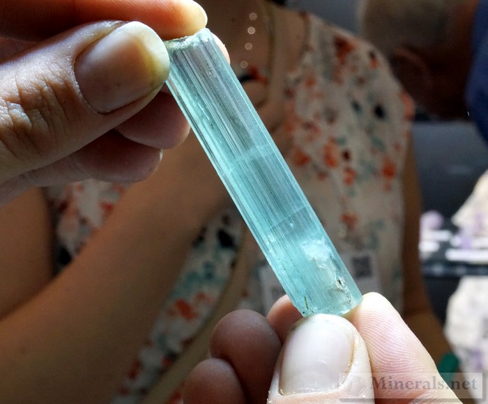 Large Aquamarine Crystal from Mt. White, CO The Lucky Miner (Hosted at the Ledford Minerals Booth)