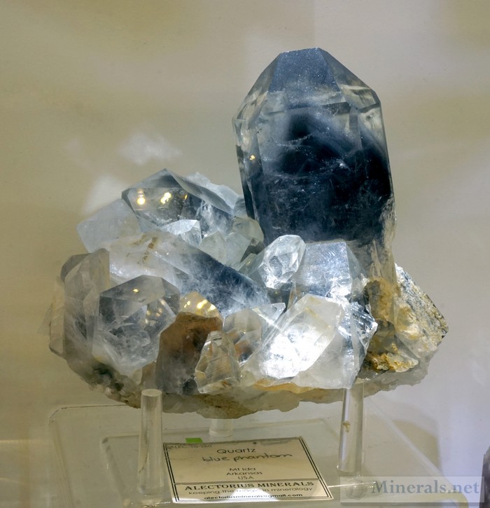 Unusual Blue Phantom Quartz from Mt. Ida, Arkansas Well Arranged Molecules
