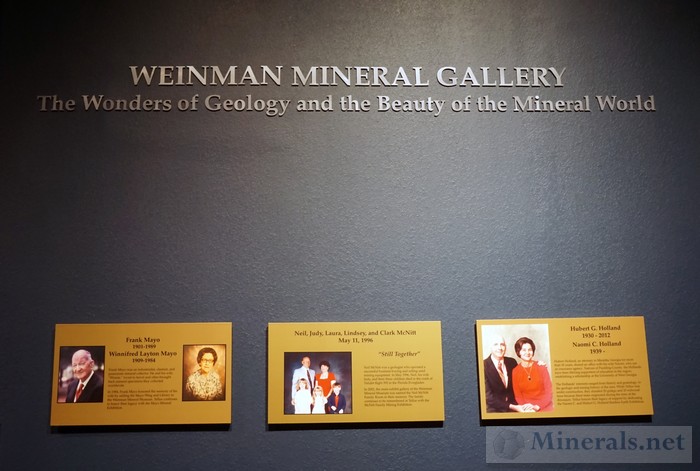 Tellus Museum Weinman Mineral Gallery Plaques