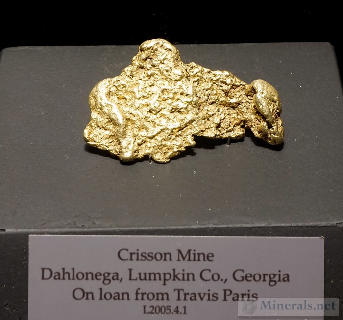Gold Nugget from Crisson Mine, Dahlonega, Lumpkin Co., GA