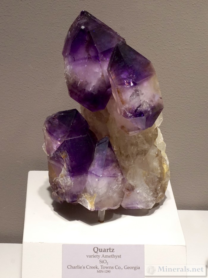 Color-Zoned Amethyst Crystals from Charlie'e Creek, Town Co., GA