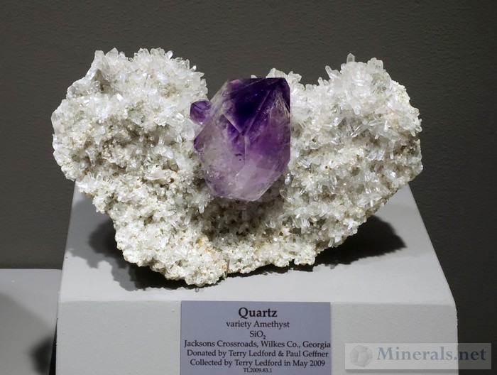 Amethyst on Quartz Crystals, from Jackson's Crossroads, Wilkes Co., GA