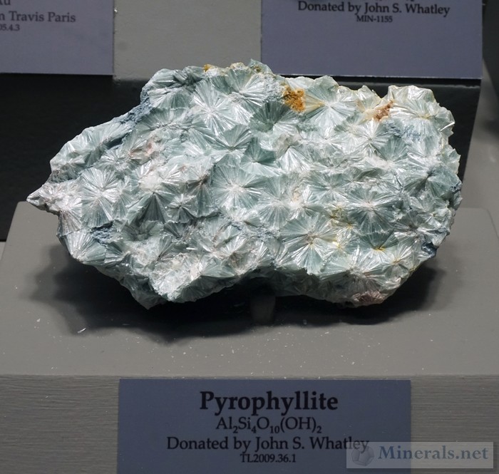 Blue-green radiating Pyrophyllite