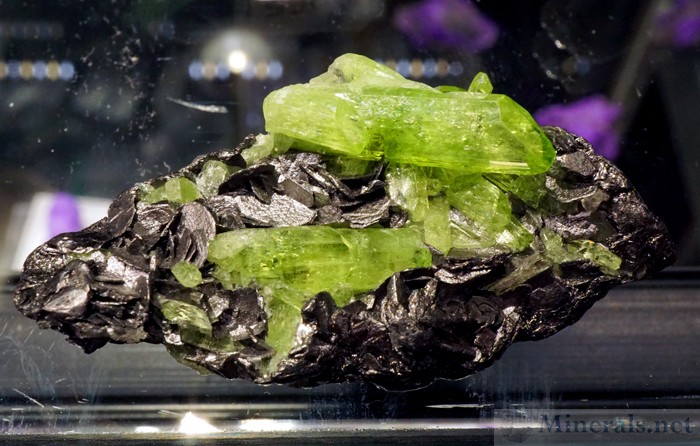 Bright Green Diopside on Graphic from Arusha, Tanzania