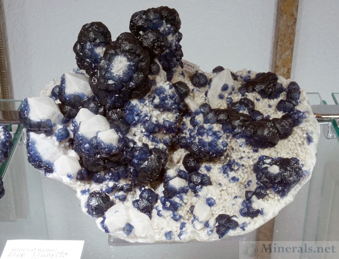 Inky Blue Fluorite and White Quartz from Chi Feng, Inner Mongolia, China