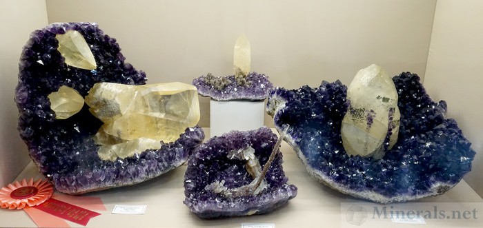 Calcite in Amethyst from Artigas, Uruguay, Dennis Tanjeloff Collection, Astro Gallery of Gems