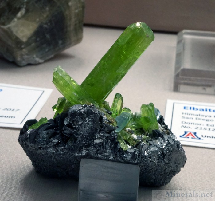 Bright Green Diopside Crystals from the Merelani Hills, Arusha, Tanzania, University of Arizona Mineral Museum