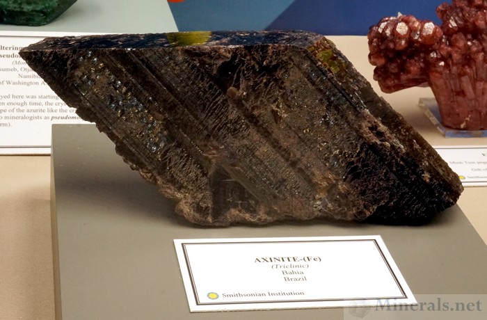 Large Axinite-Fe Crystal from Bahia, Brazil, Smithsonian Institution National Museum of Natural History
