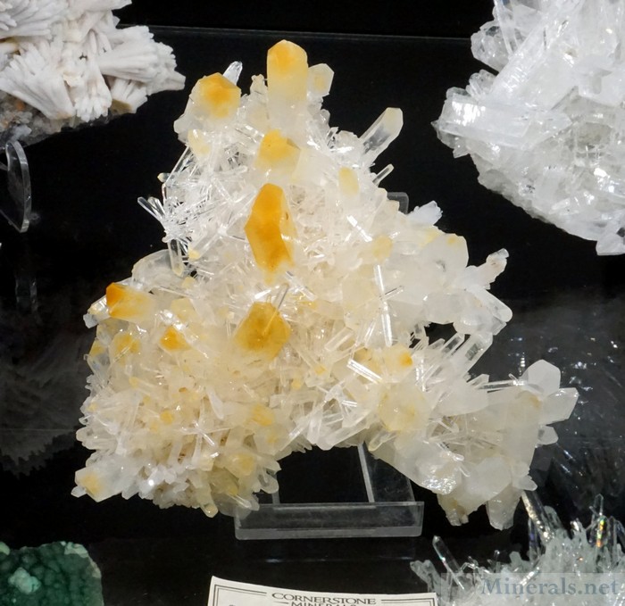 Quartz Crystals with Included Yellow Amphibole, from Boyaca, Colombia, Cornerstone Minerals