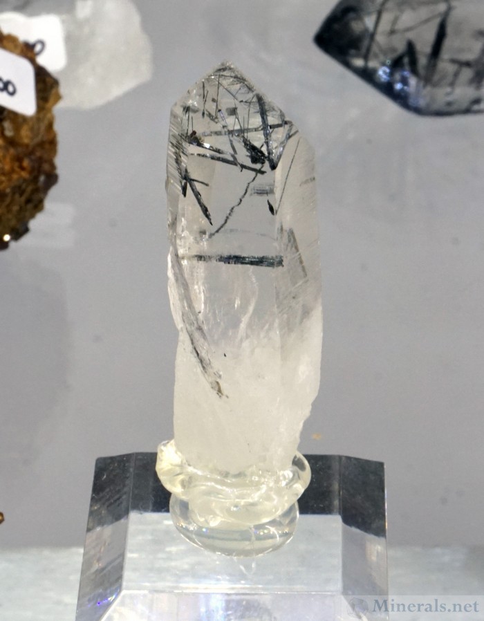 Quartz Crystals with Stibnite Inclusions, from Ganesh Himal, Dhading, Himalaya Mountains, Nepal, Throwin Stones (Rusty James)