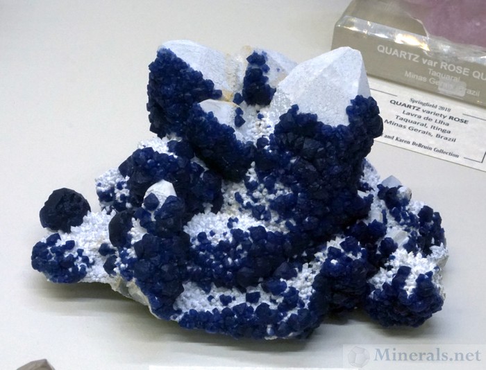 White Quartz with Blue Fluorite from the Huanggang Mine, Inner Mongolia, China