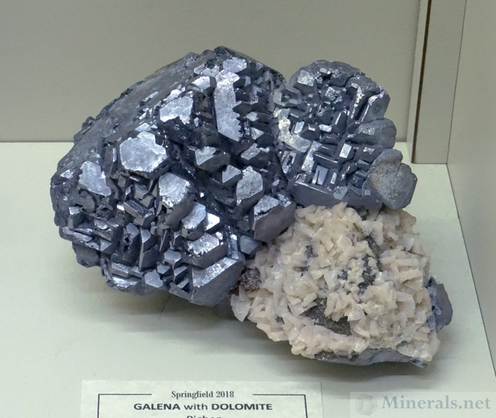 Galena Clustered Crystals on Dolomite from Picher, Oklahoma