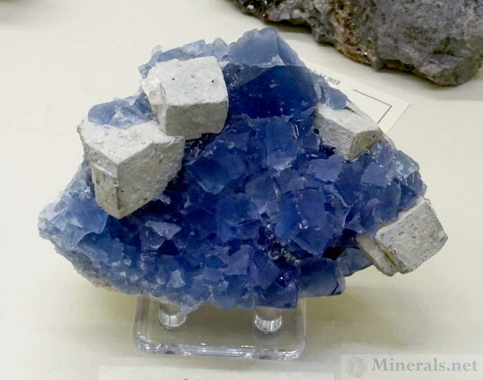 Bright Blue Fluorite with Coated Galena from Bingham, New Mexico