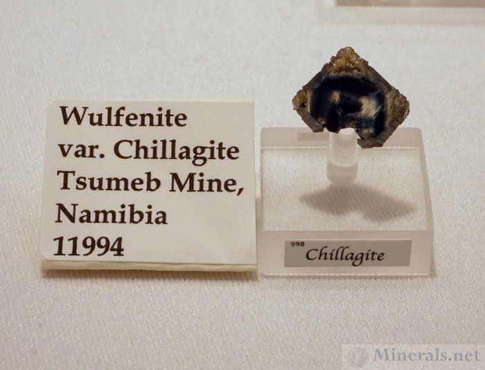 Very Rare Blue Wulfenite, var. Chillagate, from Tsumeb, Namibia, Gail & Jim Spann
