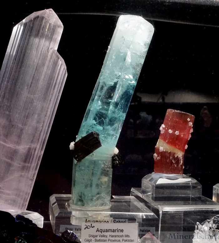 Unique Bent Gem Crystals (Kunzite, Aquamarine, Elbaite), Rocksaholics LLC
