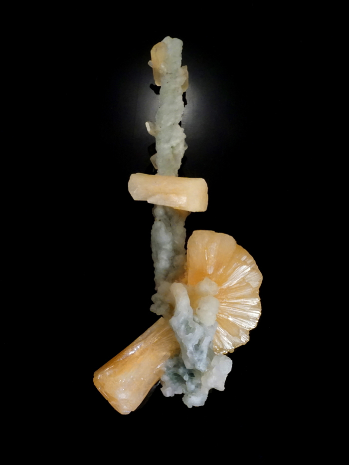 Orange Stellerite on Chalcedony from Ahmednagar, Maharashtra, India, Kings Minerals