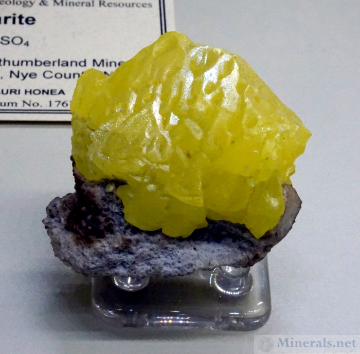 Sulfur Crystal on Matrix from the Cuprite District, Esmeralda Co., Nevada
