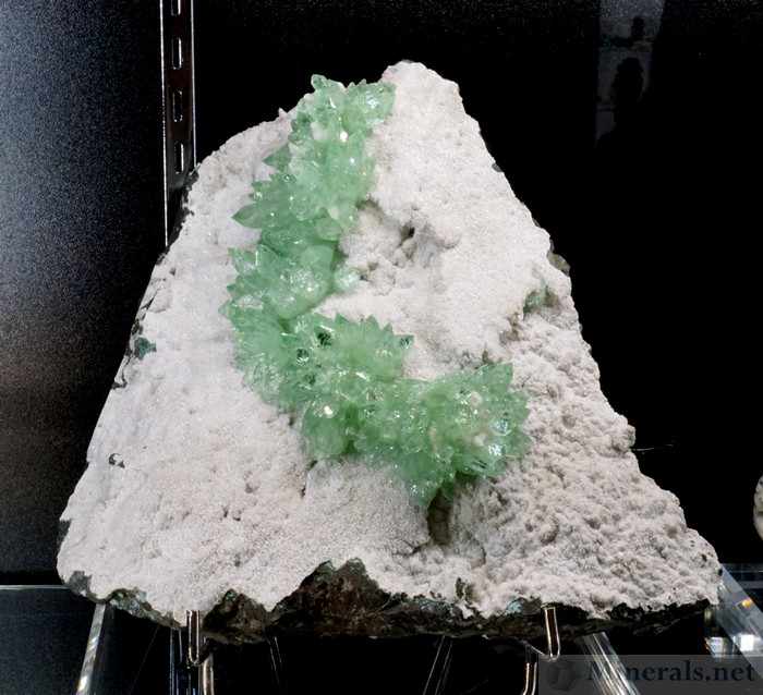 Green Apophyllite Crystal Cluster on Matrix from Maharashtra, India - Superb Minerals India