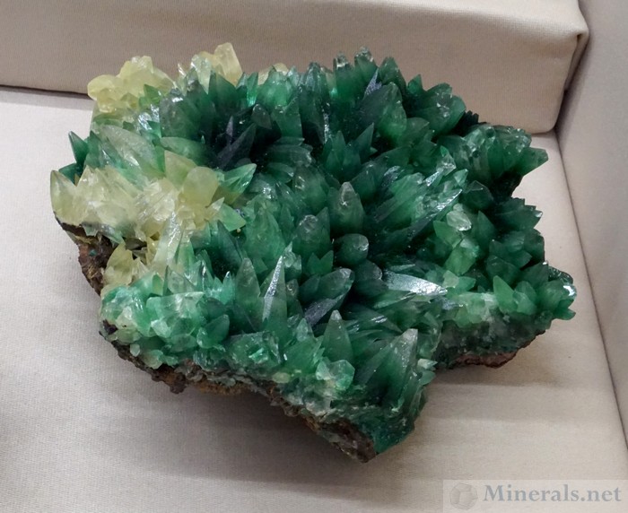 Calcite Colored Green from Malachite from the Southwest Mine, Bisbee, Arizona - Les and Paula Presmyk Collection