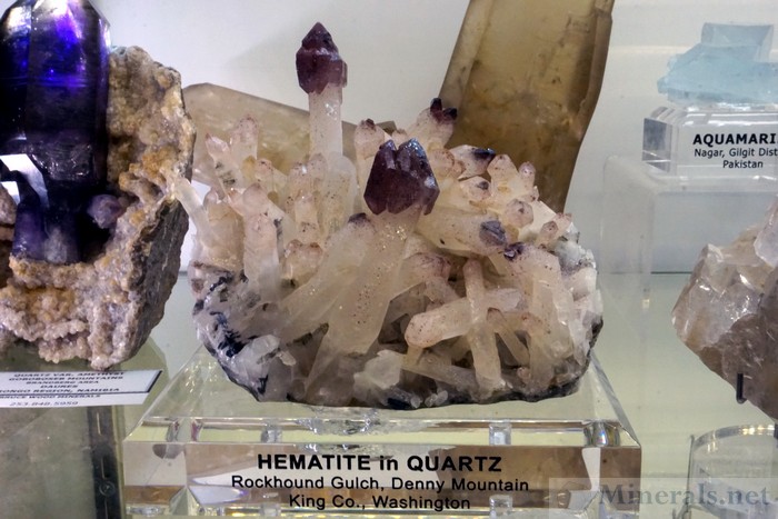 Red-Tipped Hematite-Included Quartz Scepters from Rockhound Gulch, Denny Mountain, King Co., Washington - Bruce Wood Minerals