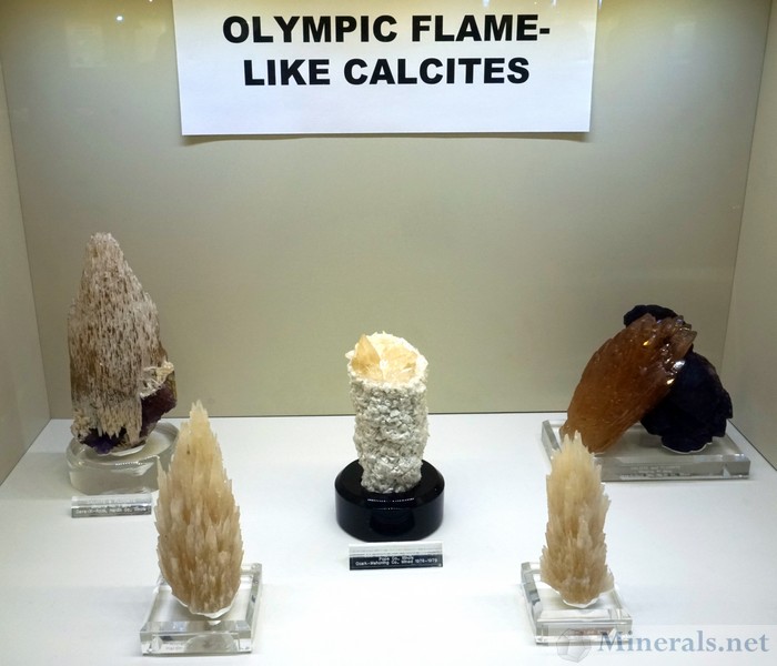Olympic Flame-Like Calcites from the Illinois Fluorite Mining District - Jim Gebel Collection