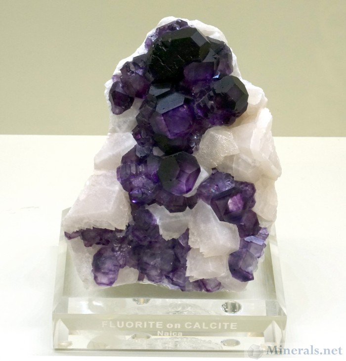Purple Fluorite on Calcite from Naica, Chihuahua, Mexico - Jim Gebel Collection