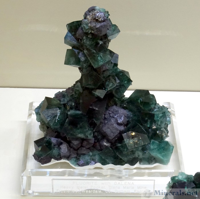 Green Fluorite with Galena from the Heavy Metal Pocket, Diana Maria Mine, Weardale, England - Jim Gebel Collection