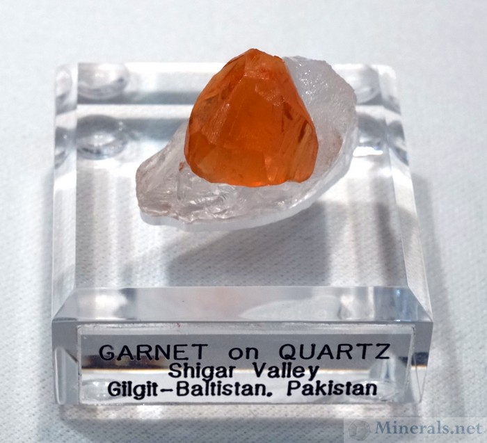 Spessartine Garnet on Quartz from the Shigar Valley, Pakistan, Collection of Kyle Kevorkian and Will & Rika Larson
