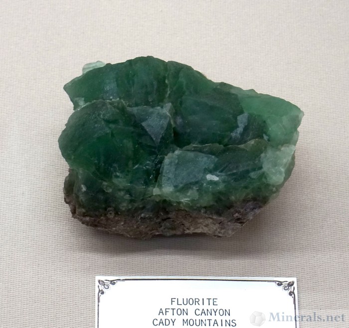 Green Fluorite from Afton Canyon, Cady Mountains, San Bernardino Co., California, Robert E. Reynolds Memorial Case