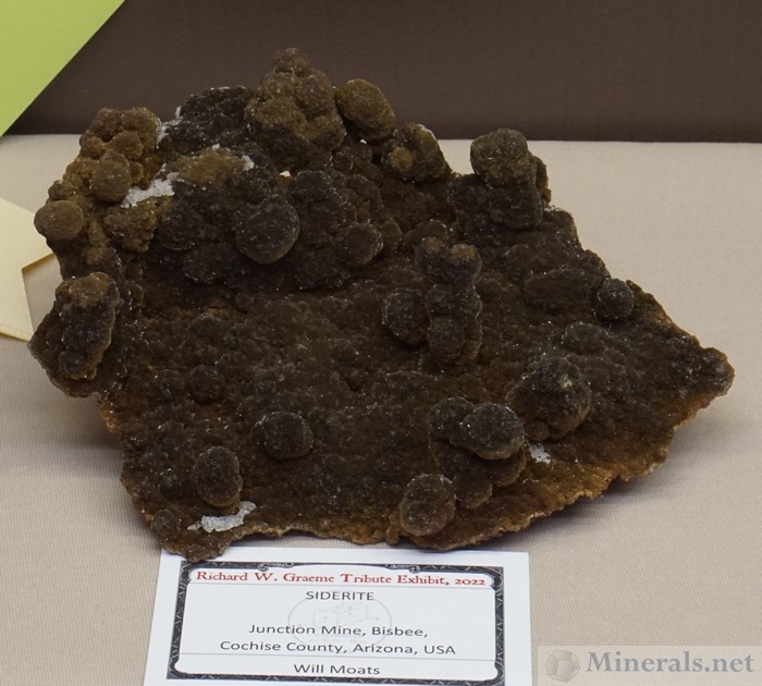 Siderite from the Junction Mine, Bisbee, Arizona, Will Moats collection, Richard W. Graeme Tribute Exhibit