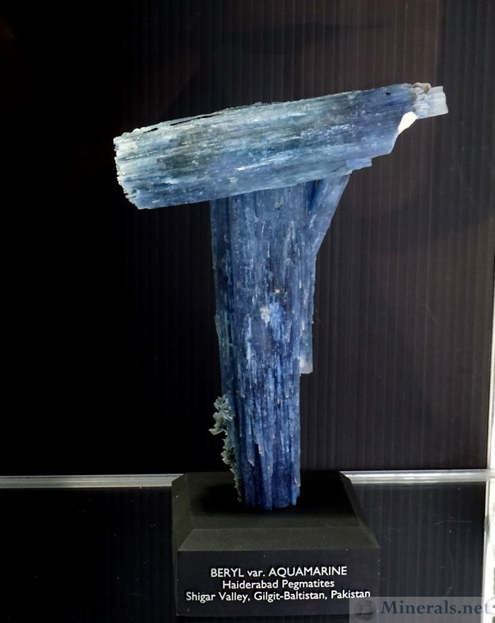 Deep Blue Aquamarine Crossed Crystals, Haiderabad Pegmatites, Shigar Valley, Pakistan, Excel Gem & Minerals