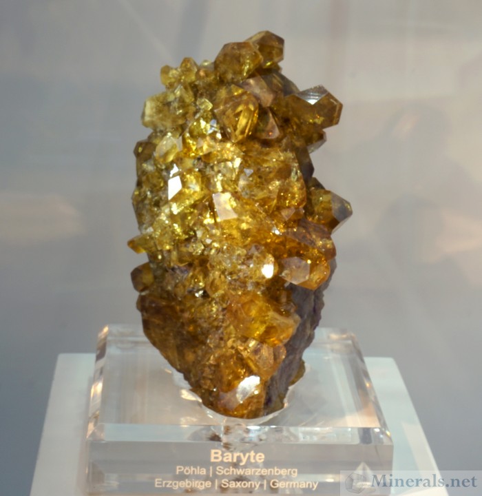 Golden Barite from the Pohla Mine, Schwartzenberg, Saxony, Germany, Spirifer Minerals