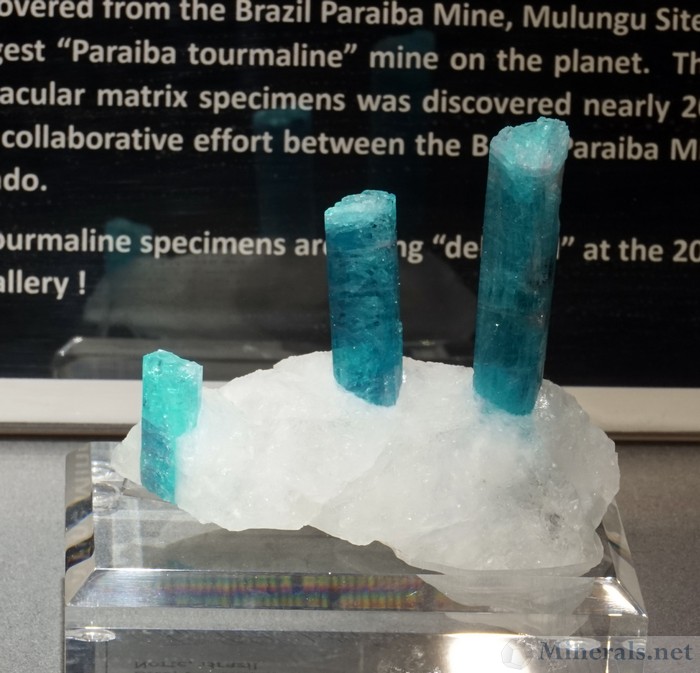Paraiba Tourmaline Stacked Crystals on Matrix