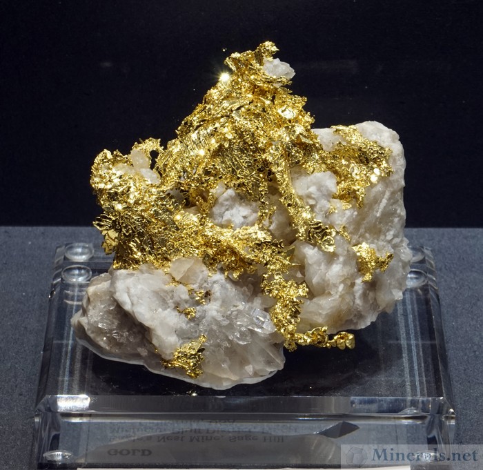 Gold on Quartz from the Eagle's Nest Mine, Sage Hill, Placer Co., California