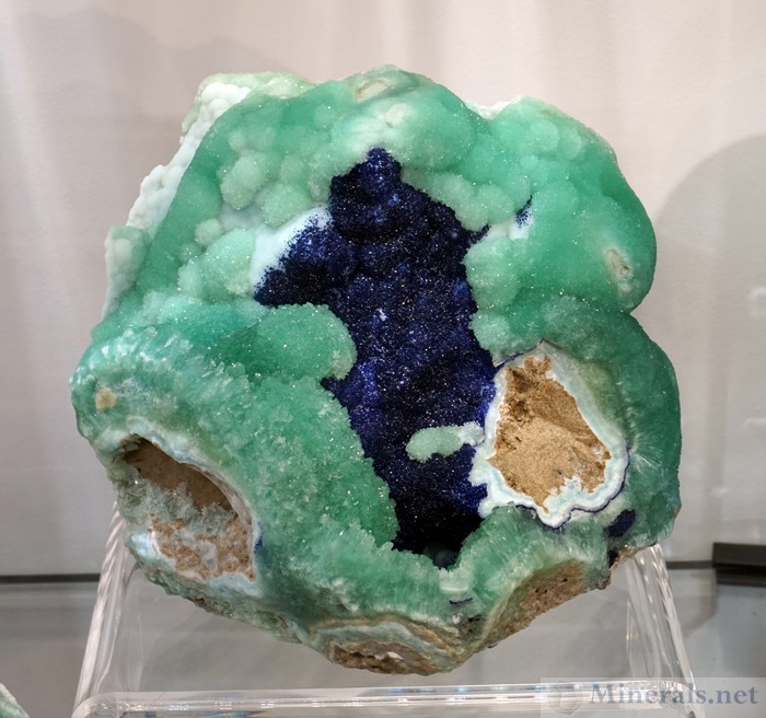 Blue Aragonite with Deep Blue Azurite Core from Helmand Province, Afghanistan