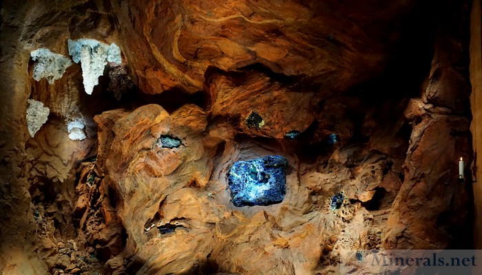 Azurite and Malachite Stalagmites in Cave Replica of Bisbee, Arizona